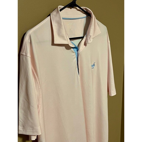 Johnnie O Polo Shirt Mens XL Pink Casual Golf Performance Stretch Lightweight - Picture 2 of 9